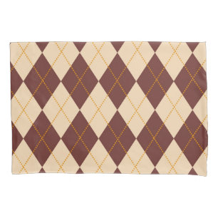 Housse D'oreillers Beige Brown Automne Jacquard d'automne Diamant Mot