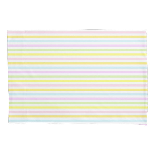 Housse D'oreillers Belles rayures de couleurs pastel (devant)