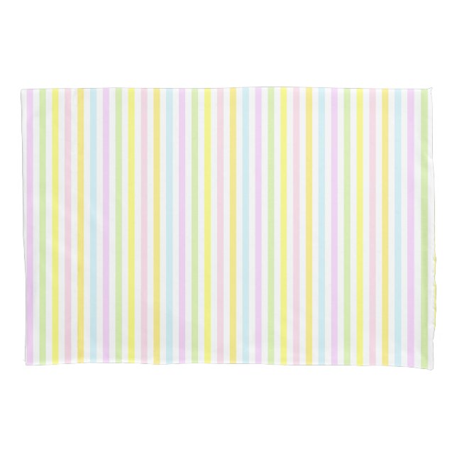 Housse D'oreillers Belles rayures verticales en couleurs pastel (devant)