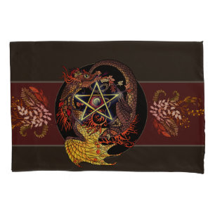Housse D'oreillers Béni Soit Art Nouveau Pentacle Dragon