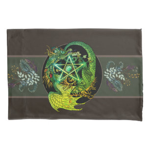 Housse D'oreillers Béni Soit Art Nouveau Pentacle Dragon