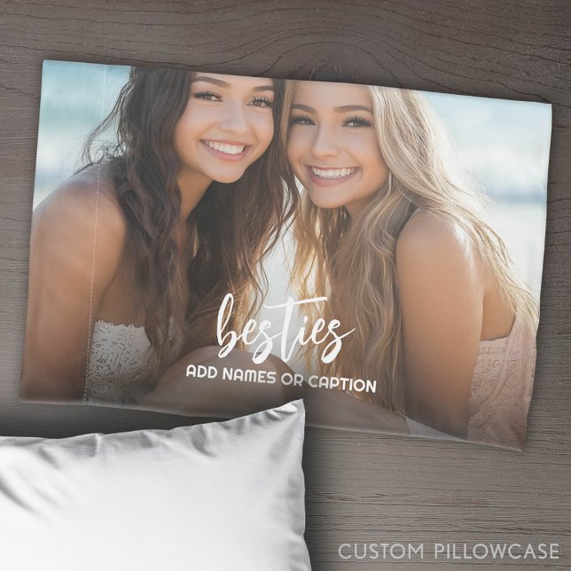 Housse D'oreillers Besoins avec photo et texte personnalisé - Script (Custom Pillowcase with Photo Collage)