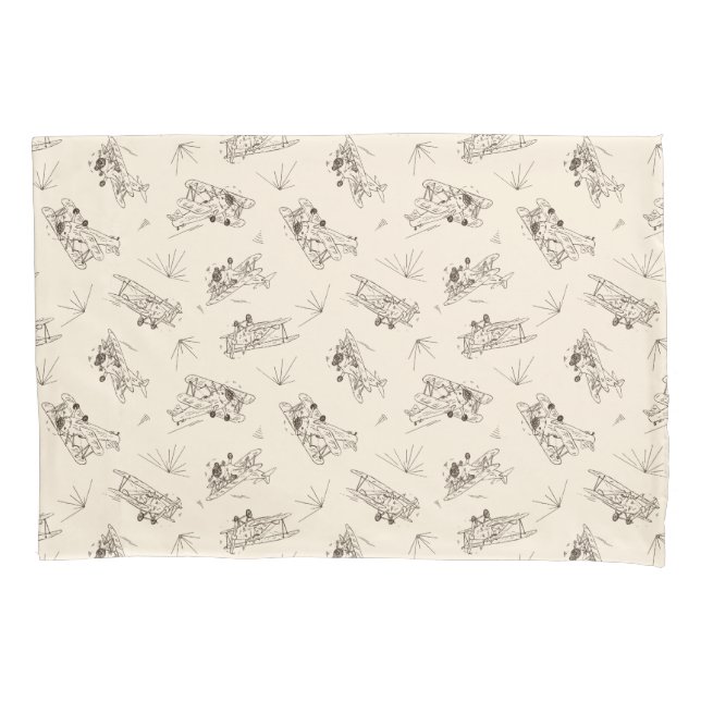 Housse D'oreillers Bi-plans Art déco rugissant - motif dessiné. (devant)