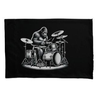 Housse D'oreillers Bigfoot Drummer Sasquatch Jouer Drums Musicien B