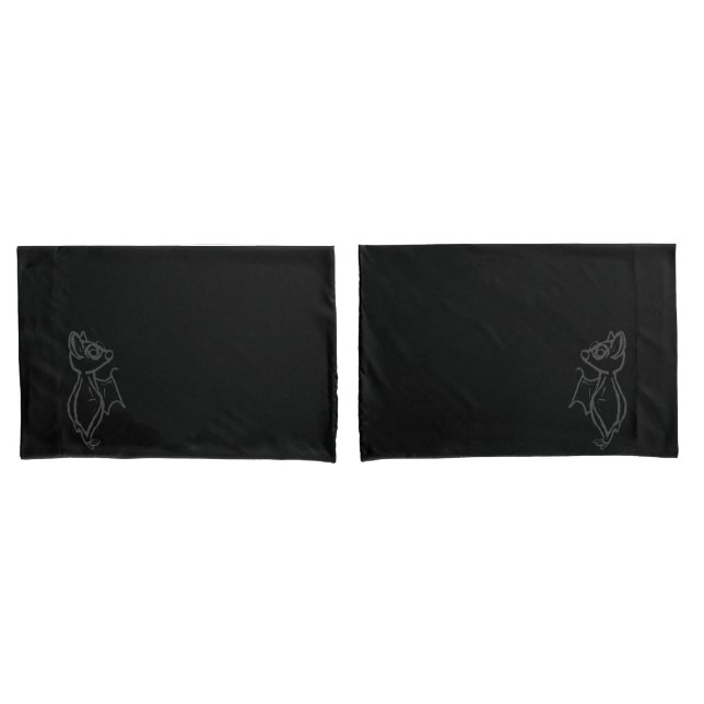 Housse D'oreillers Black Blinky Bat outlined Pillow case set (devant-Set)