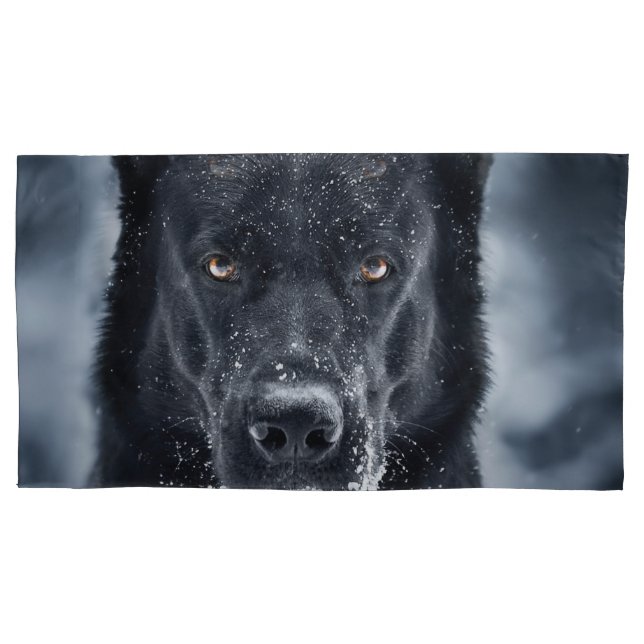 Housse D'oreillers Black German Shepherd (devant)