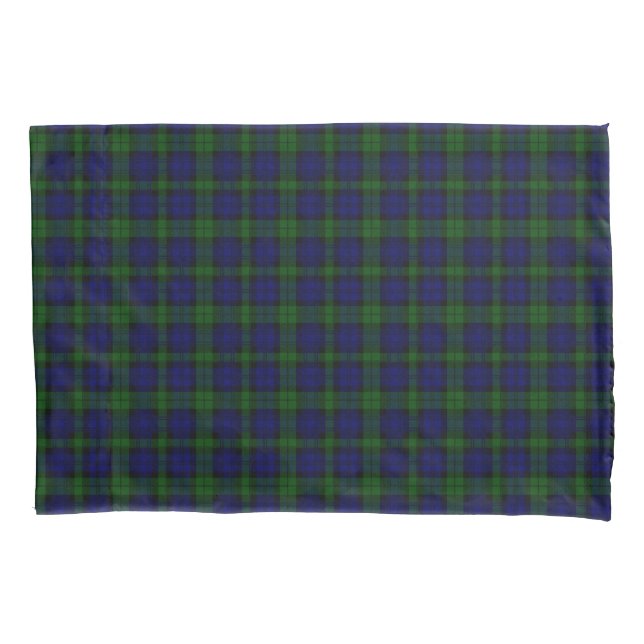 Housse D'oreillers Black Watch Tartan bleu vert Plaid (devant-gauche)