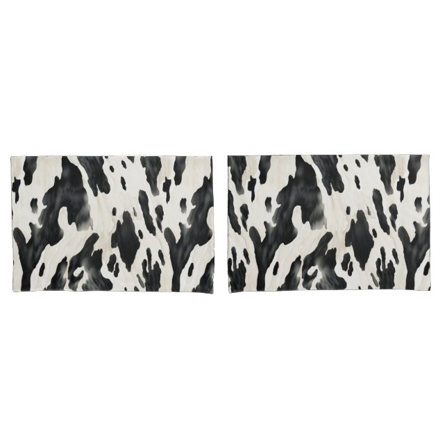 Housse D'oreillers Black White Cow Print Animal Farm (devant-Set)