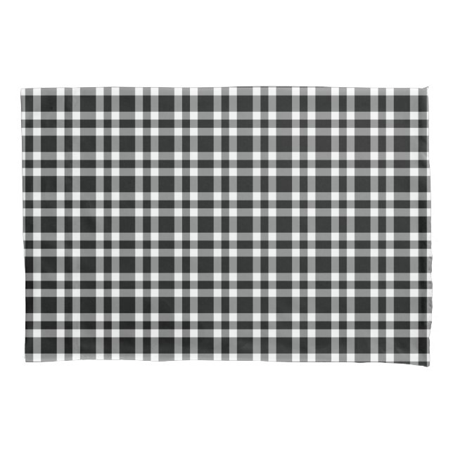 Housse D'oreillers Black White Plaid Pattern (devant-gauche)