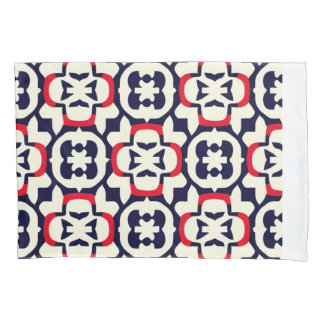 Housse D'oreillers Blanc rouge et bleu de luxe