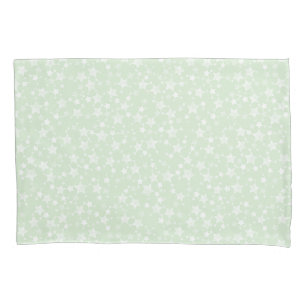 Housse D'oreillers Blanc sur vert menthe Motif d'étoiles d'impressi