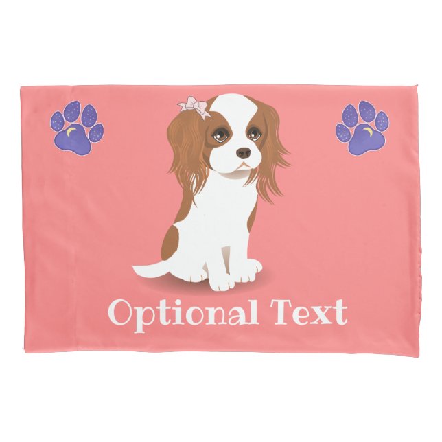 Housse D'oreillers Blenheim Cavalier King Charles Coussin rose (devant)