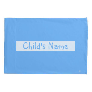 Housse D'oreillers Bleu avec le nom de l'enfant HAMbyWG Coussin couve
