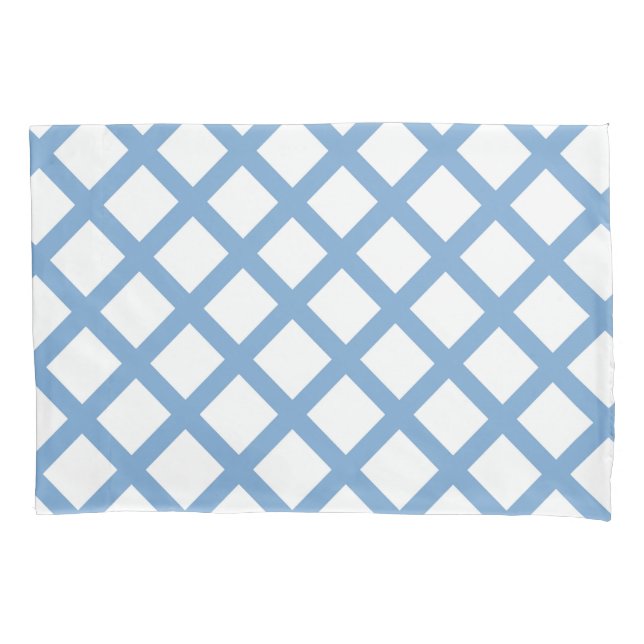 Housse D'oreillers Bleu Blanc Arlequin Diamond Motif (devant-gauche)