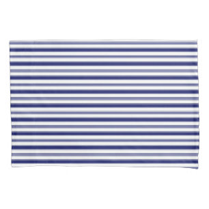 Housse D'oreillers Bleu de la voile Frappes horizontales (petite éche