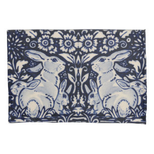 Housse D'oreillers Bleu et blanc lapin bébé lapin Famille Elégante