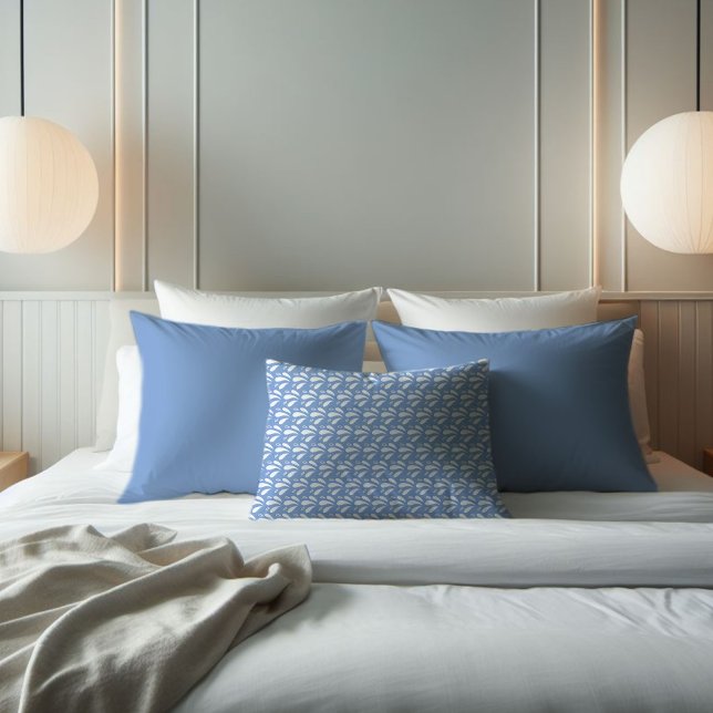 Housse D'oreillers Bleu et blanc Motif Plat moderne Côte (Créateur téléchargé)