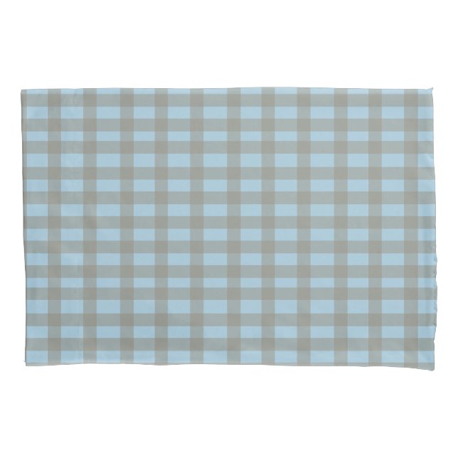 Housse D'oreillers Bleu Gingham  (devant)