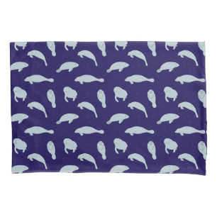 Housse D'oreillers Bleu mignon Manatée de natation