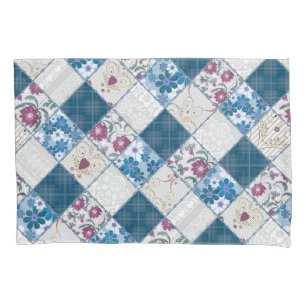 Housse D'oreillers Bleu motif rustique à la mode  de déchirures de ti