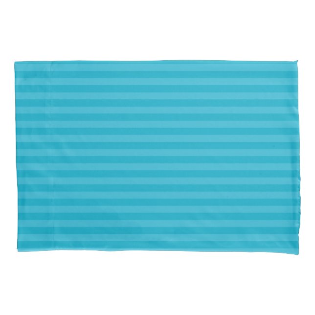 Housse D'oreillers bleu pacifique et rayures bleu papillon (devant-gauche)