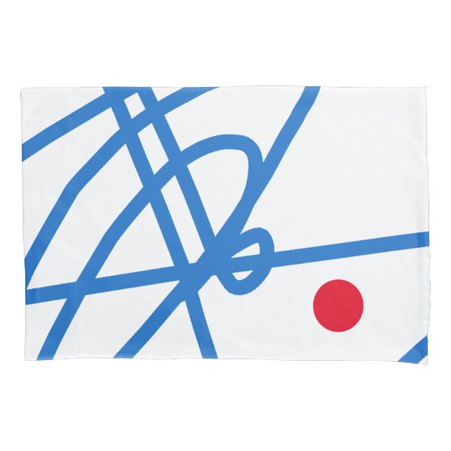 Housse D'oreillers Bleu Rouge Blanc Abstrait Art (devant)