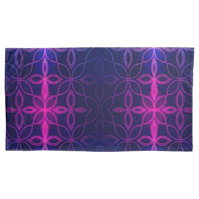Housse D'oreillers Bleu sur Pillowcase violet (devant)