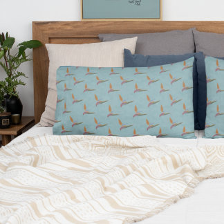 Housse D'oreillers Bleu tropical Oiseau moderne du Paradis dessiné à 