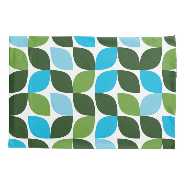 Housse D'oreillers Bleu, vert, cool, tendance, nature moderne abstrai (Dos)