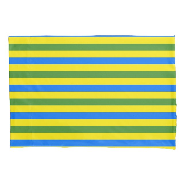 Housse D'oreillers Bleu vert et jaune (devant)