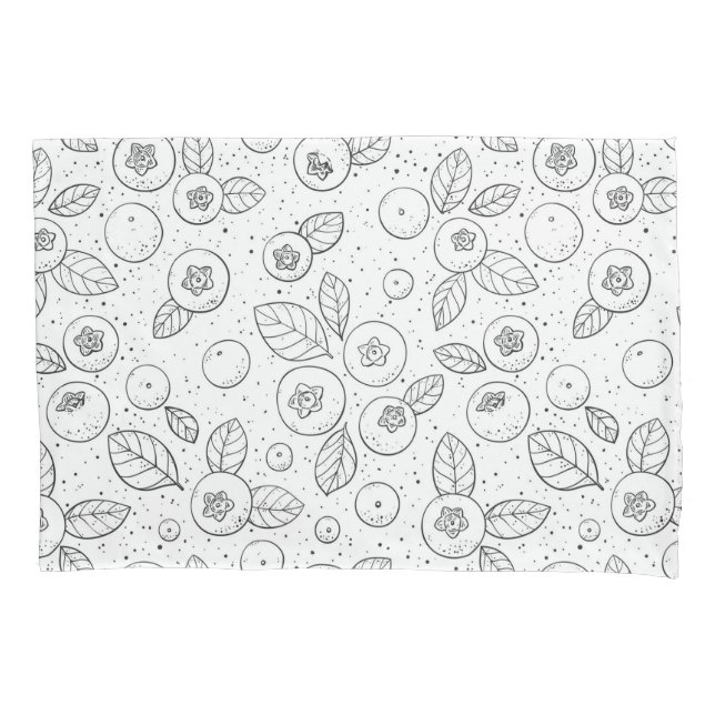 Housse D'oreillers Bleuets en noir et blanc (devant-gauche)