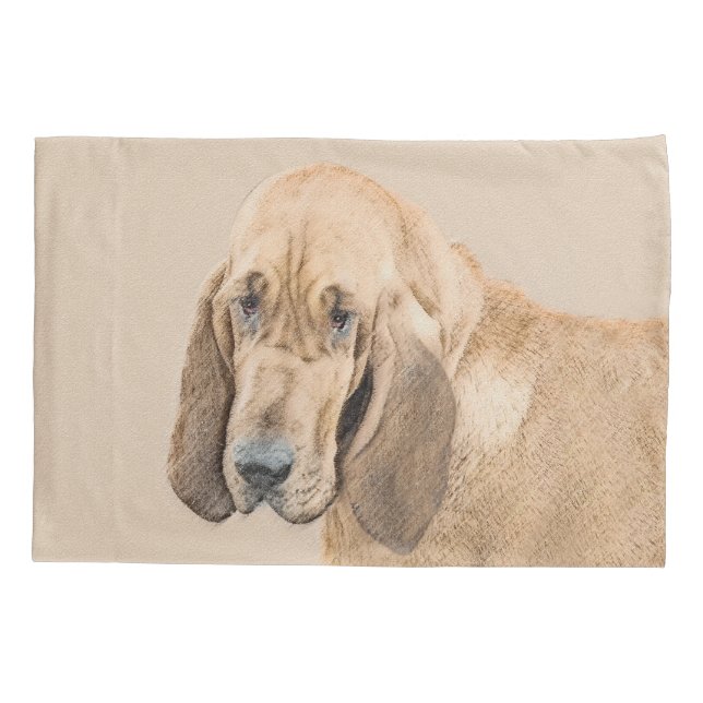 Housse D'oreillers Bloodhound Peinture - Joli chien d'origine art (Dos)