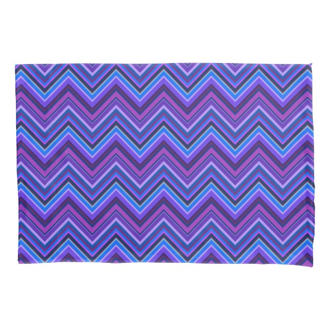 Housse D'oreillers Blue and purple zigzag (devant)