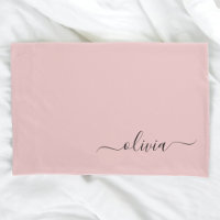 Blush Dusty rose moderne Script Girl Monogramme No