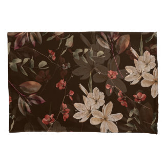 Housse D'oreillers Bohème Floral Dark : Aquarelle Motif