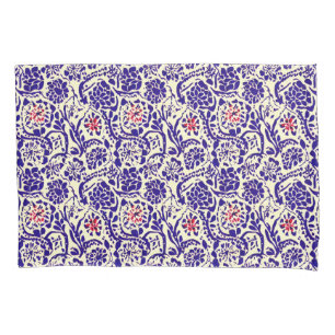 Housse D'oreillers Boho Blue Floral Abstrait