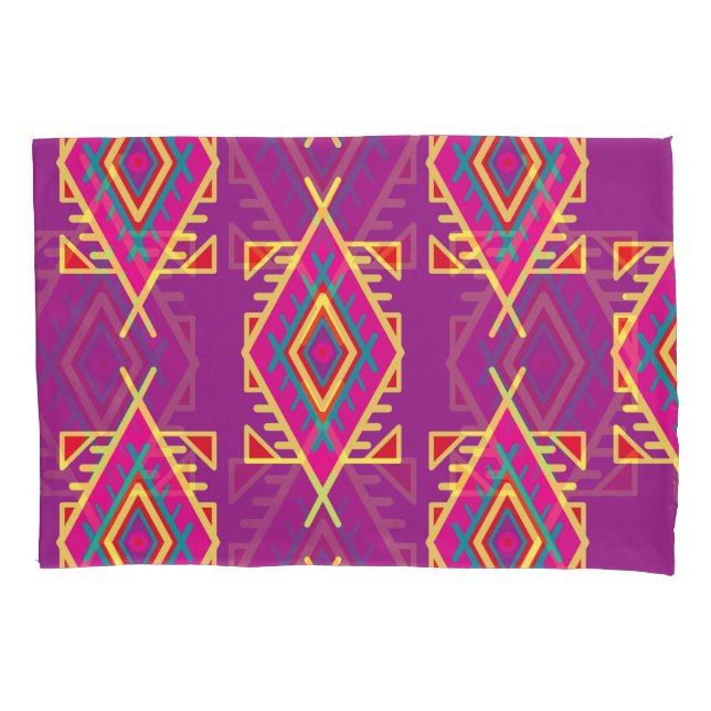 Housse D'oreillers Boho Chic : Ornement Ethnique Sans Seamless (devant)