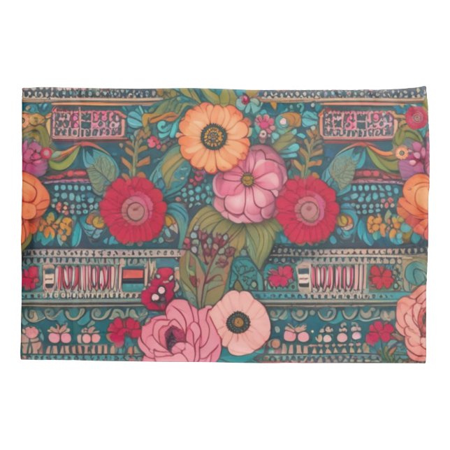 Housse D'oreillers Boho Floral Whimsical (Dos)