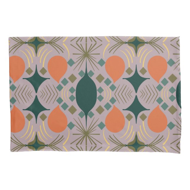 Housse D'oreillers Boho Géométrique Diamant Violet (devant)