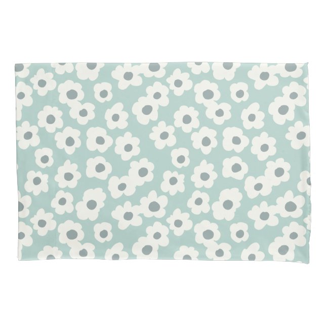 Housse D'oreillers Boho Gren White Gray Floral Tendance Moderne (devant)