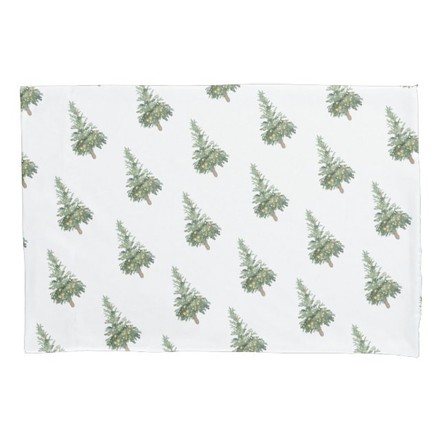 Housse D'oreillers Boho Joyeux Arbre d'aquarelle de Noël (devant)