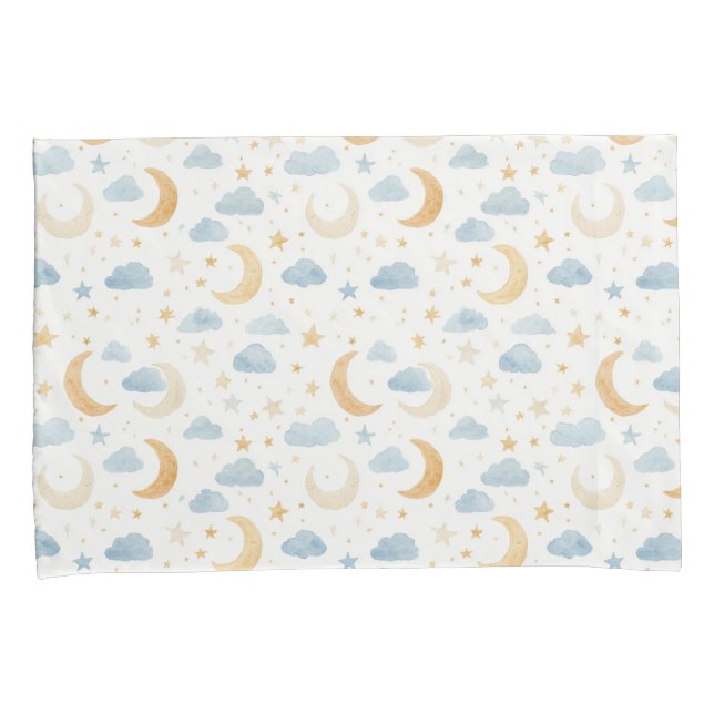 Housse D'oreillers Boho Lune Étoiles Nuage Enfants (devant-Droit)