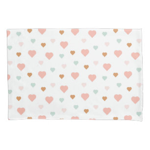 Housse D'oreillers Boho petite fille pastel coeur d'amour
