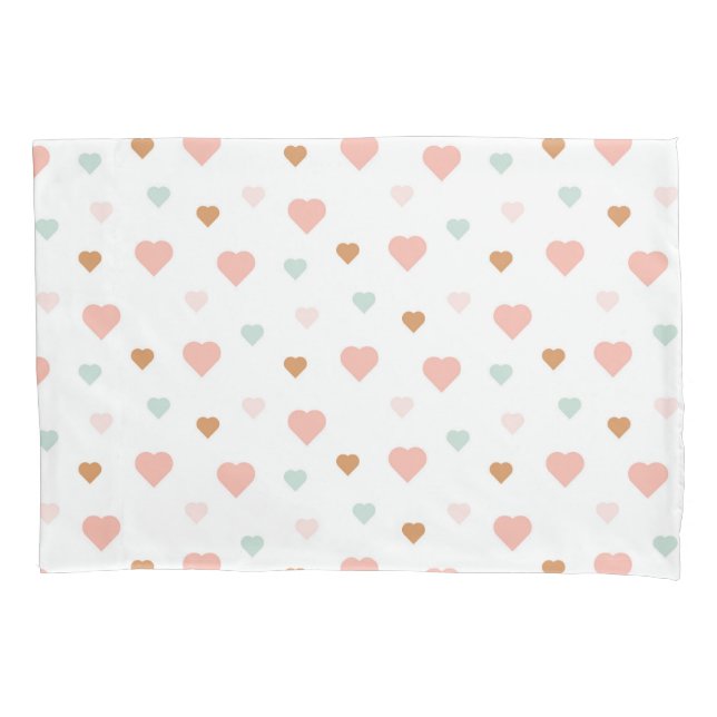 Housse D'oreillers Boho petite fille pastel coeur d'amour (devant)