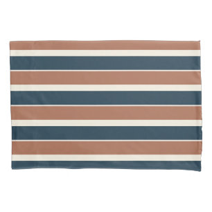 Housse D'oreillers Boho Rustic et Navy Stripes