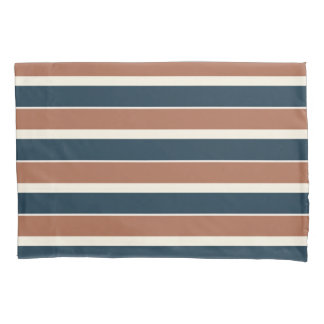 Housse D'oreillers Boho Rustic et Navy Stripes