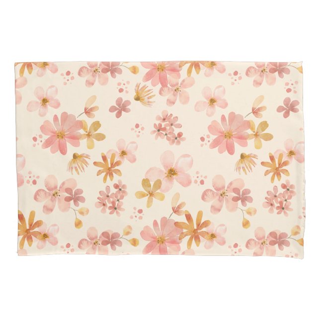 Housse D'oreillers Boho rustique motif de fleurs botaniques terrestre (devant-gauche)