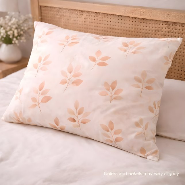 Housse D'oreillers Boho Terracotta Leaf Botanical Pattern Pillowcase (Créateur téléchargé)