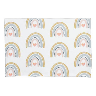 Housse D'oreillers Boho Watercolor Rainbow Motif