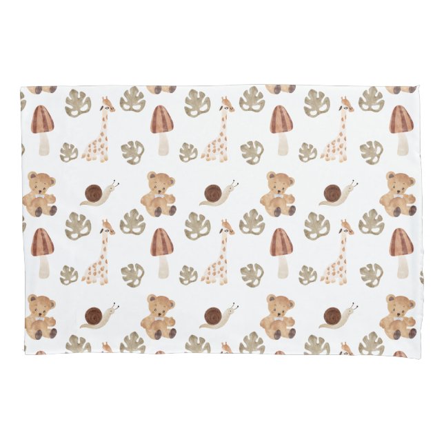 Housse D'oreillers Boho Woodland Jungle Motif animal (devant)